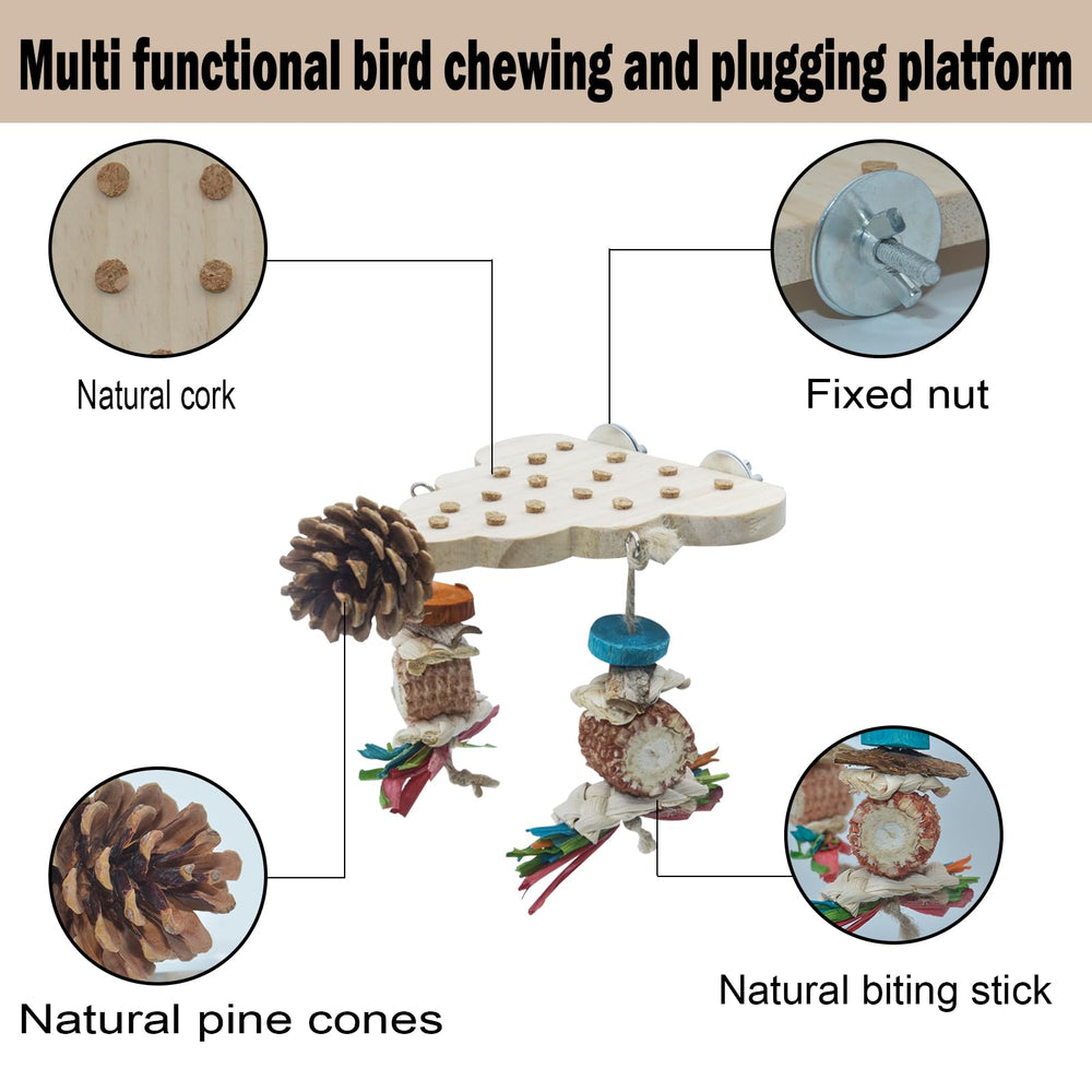 ACUDUDOMA parrot-toy-pine-cones-detail natural textures encourage exploration and safe chewing.