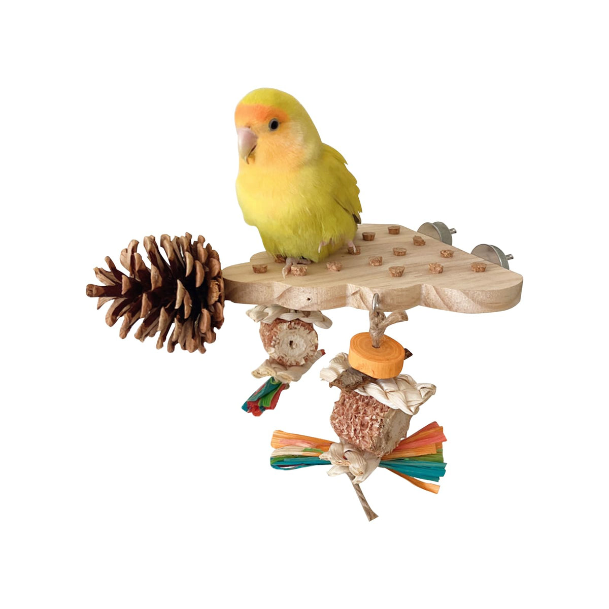 ACUDUDOMA parrot-toy-wooden-platform durable chew enrichment for small birds.