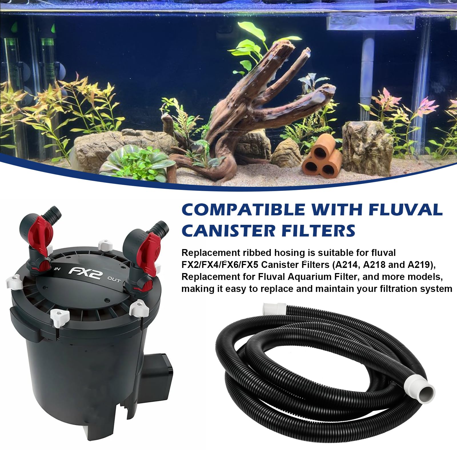 Adabuing ribbed hosing anti-kink design prevents collapsing and maintains flow