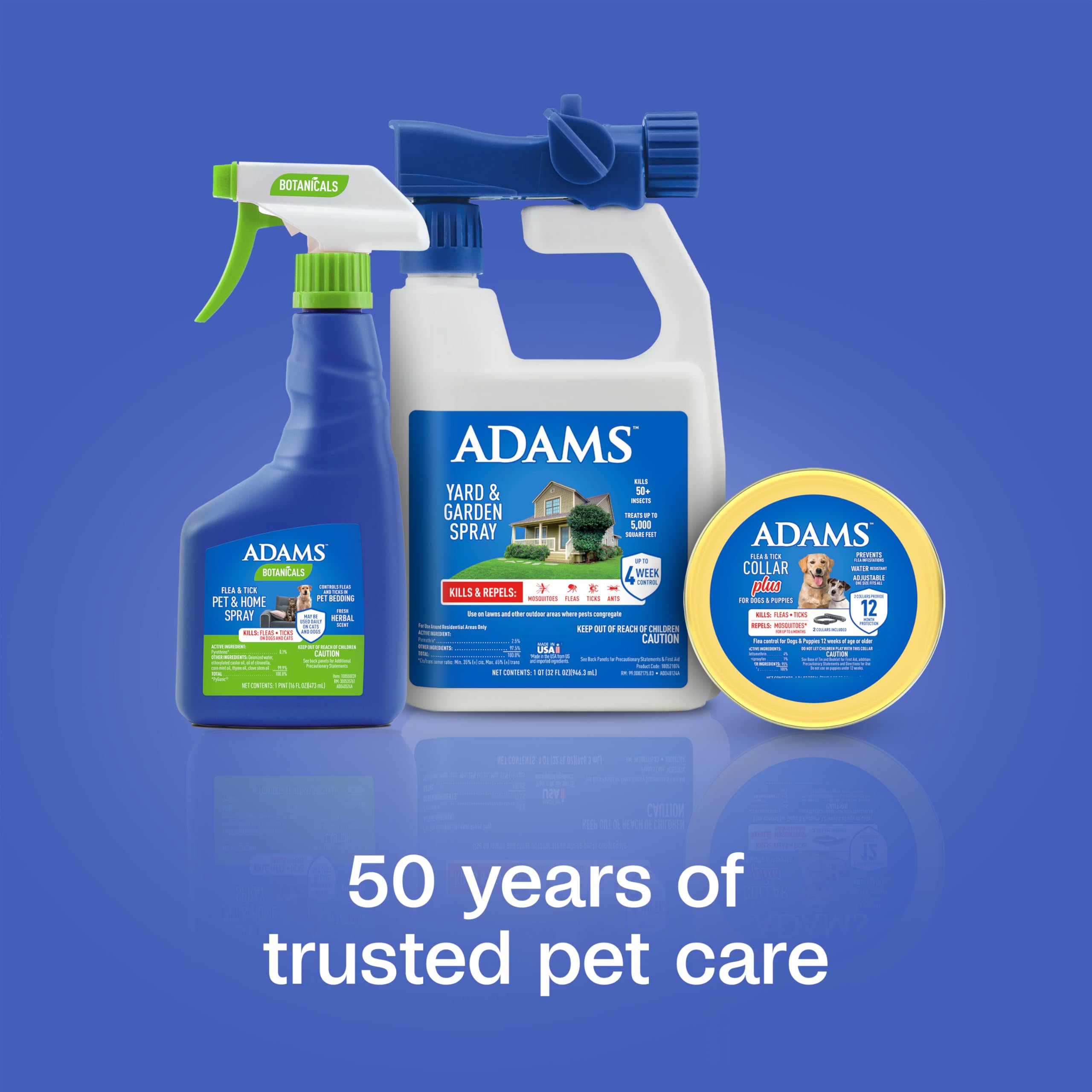 ADAMS Flea & Tick Collar Plus on a dog during an outdoor walk, signaling pest defense.