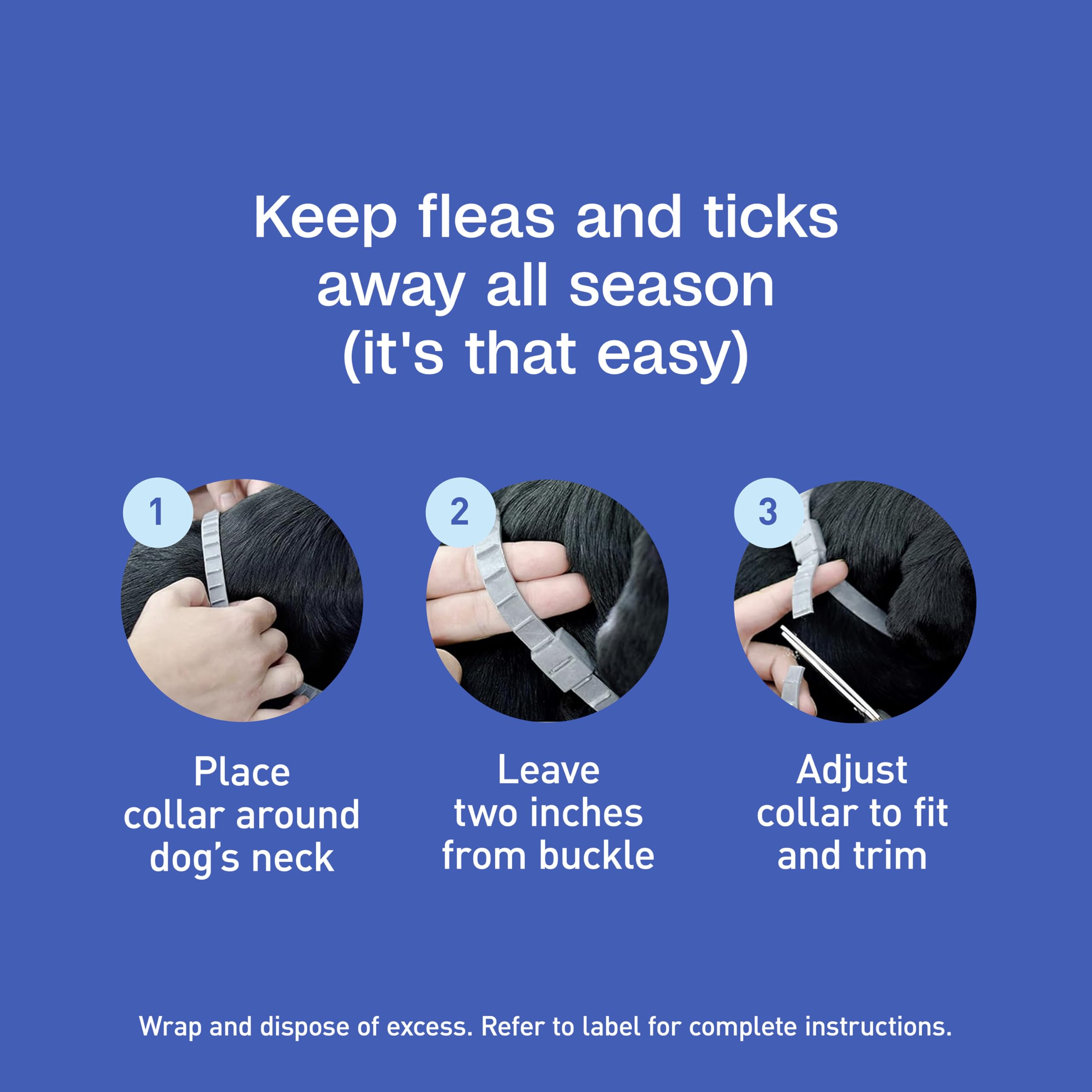 ADAMS collar appears with a mosquito-repellent badge in an outdoor scene.