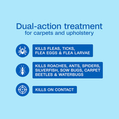 Adams Plus spray applied to upholstery to target fleas and eggs.