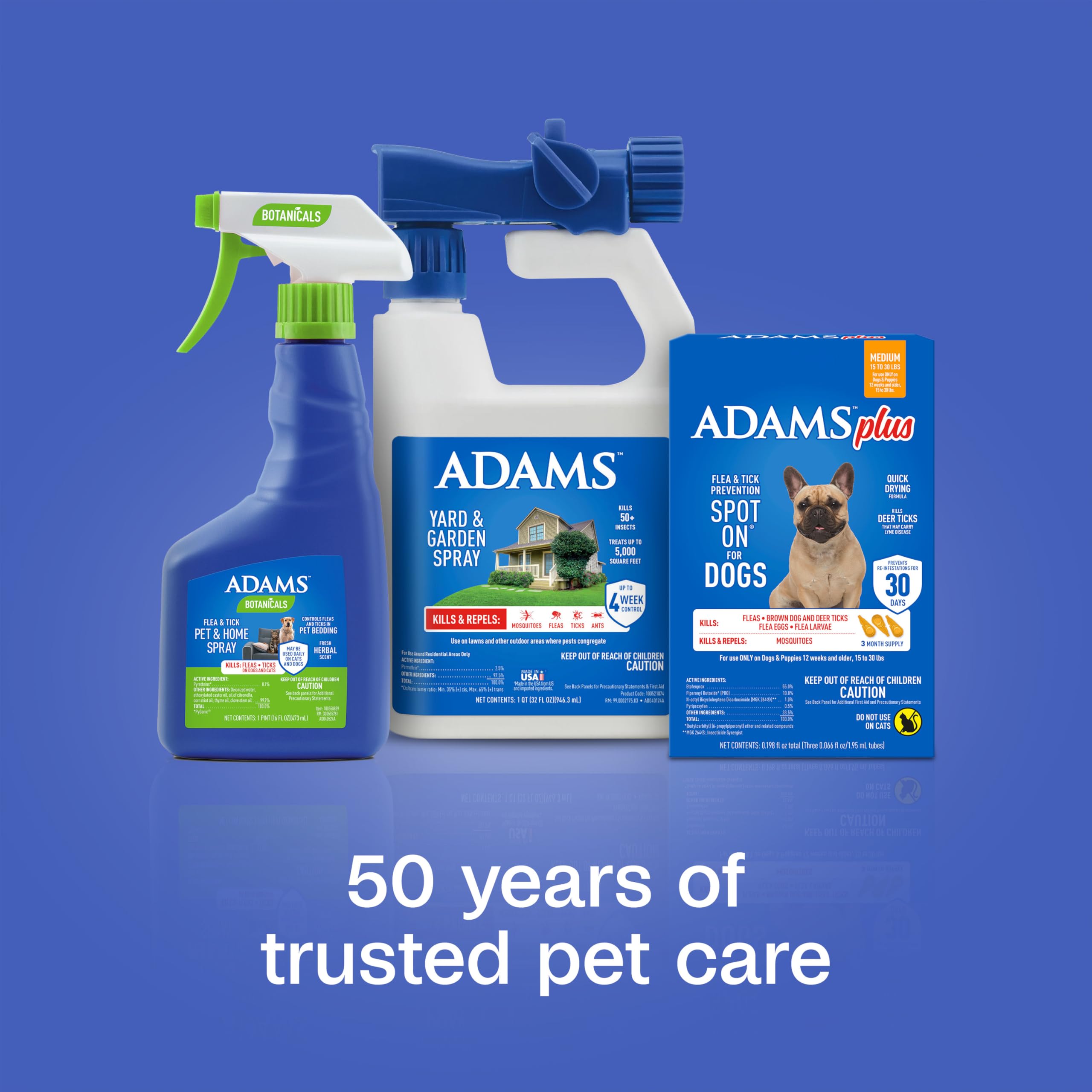 Adams Plus quick-drying spot-on spreads with the dog's natural oils
