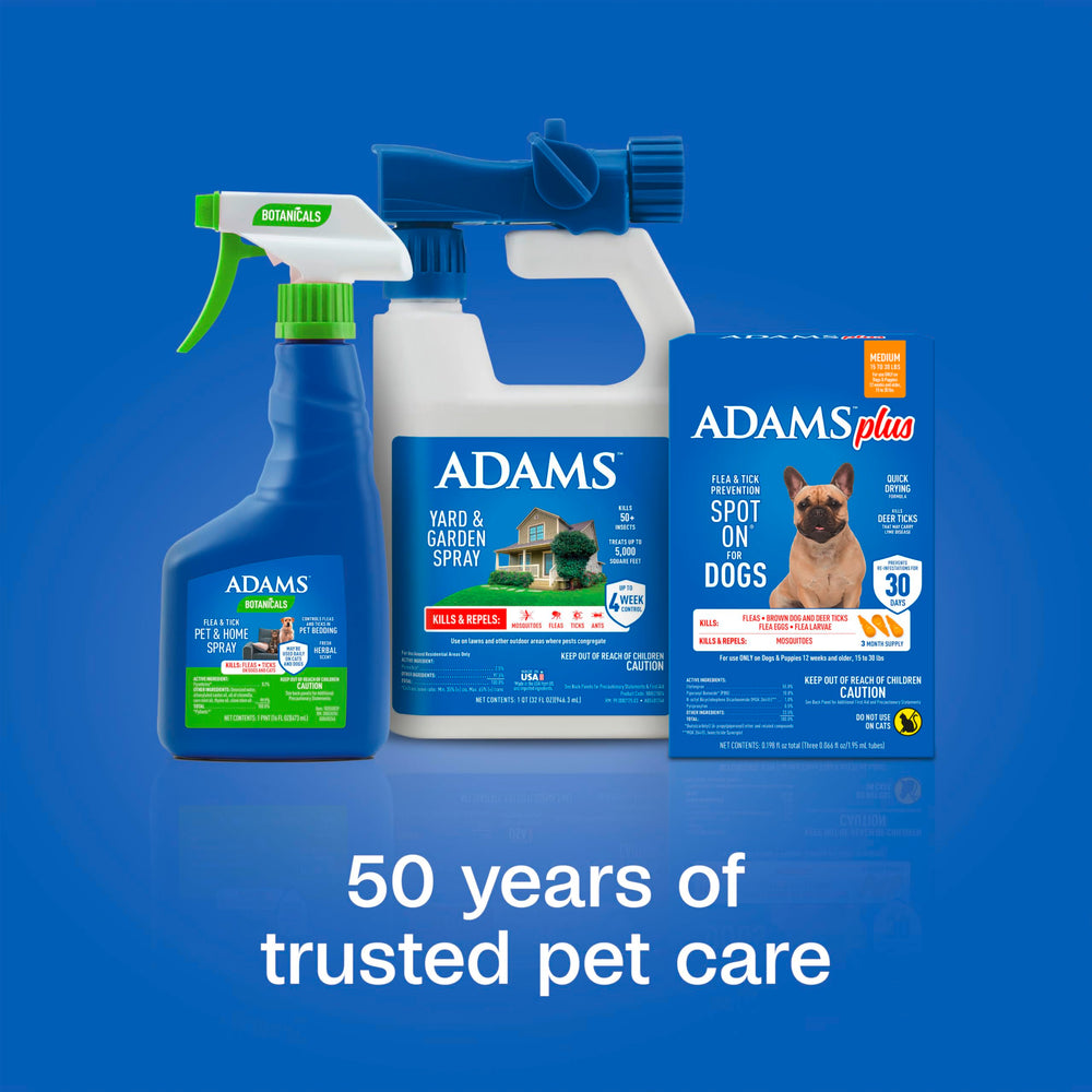 Adams Plus quick-drying spot-on spreads with the dog's natural oils