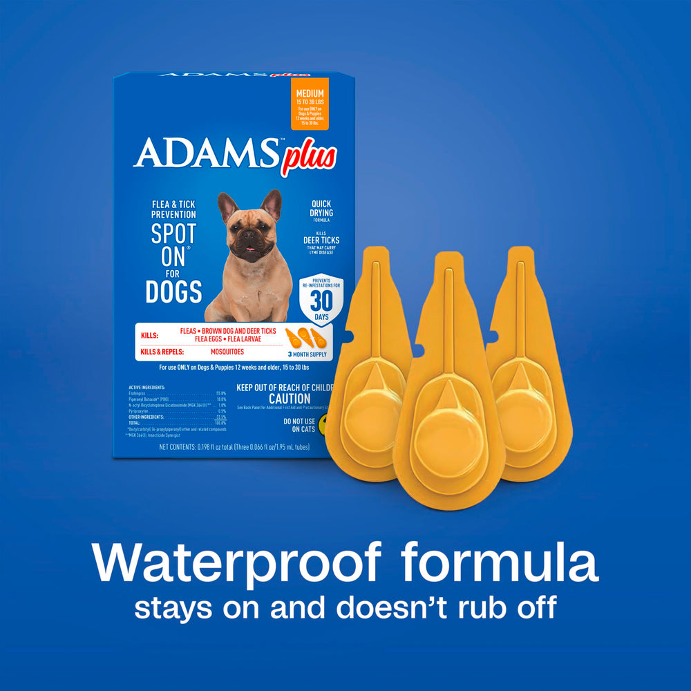 Adams Plus application spreads with skin oils for full coat coverage