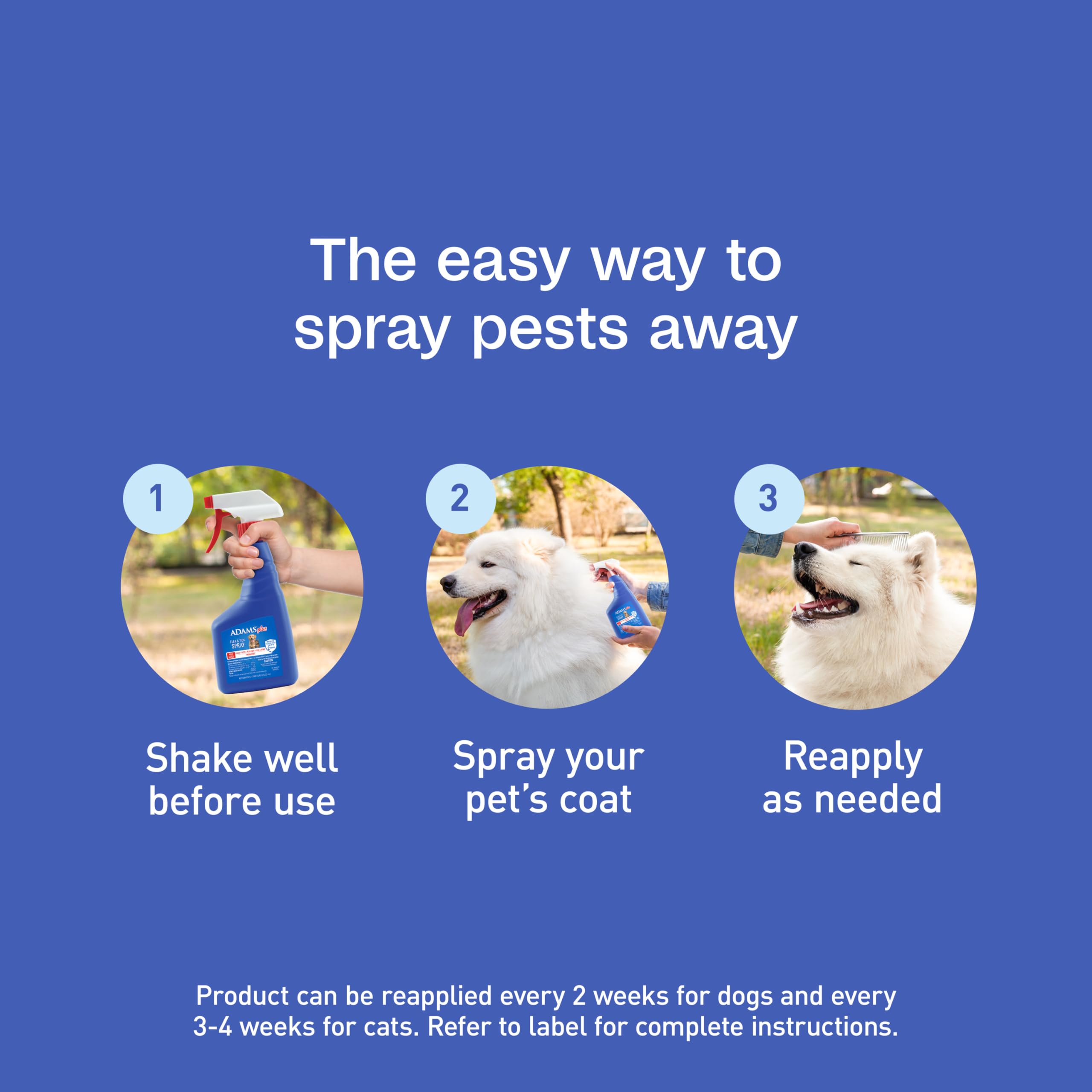 ADAMS Plus Flea & Tick Spray for home and yard pest control support.