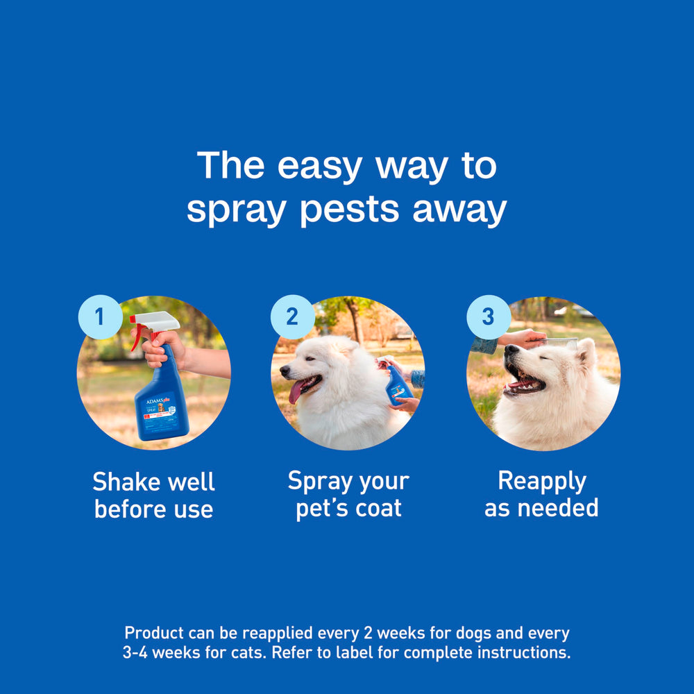 ADAMS Plus Flea & Tick Spray for home and yard pest control support.