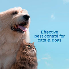 ADAMS Plus Flea and Tick Spray applied to cat for monthly protection.
