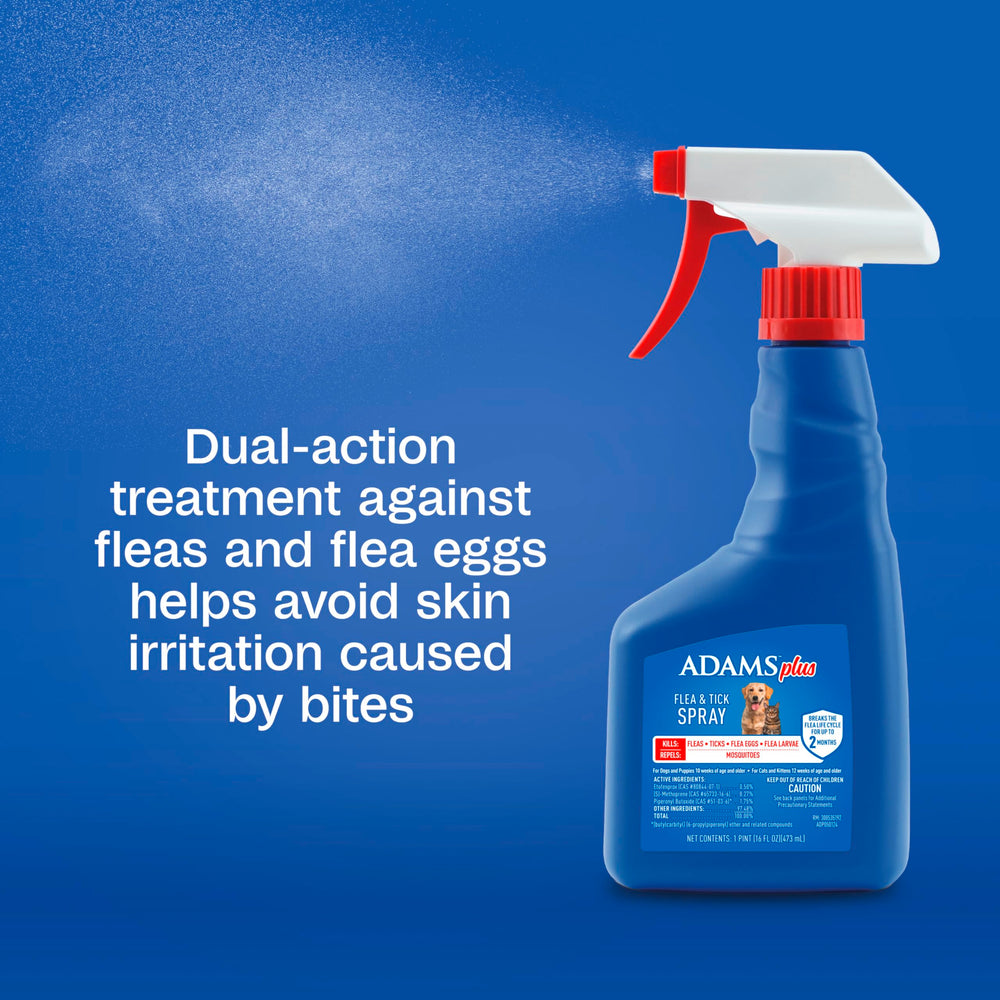 ADAMS Plus Flea & Tick Spray demonstrates mosquito repellent potential in outdoor areas.