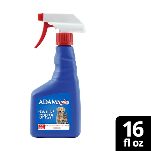 ADAMS Plus Flea & Tick Spray 16 oz size on product display.