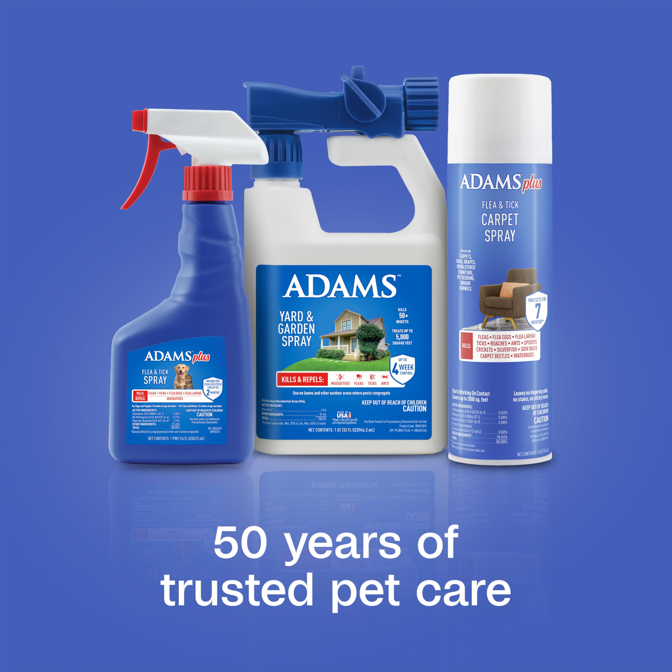 Adams Plus odor-free formula leaves no residue after spraying.