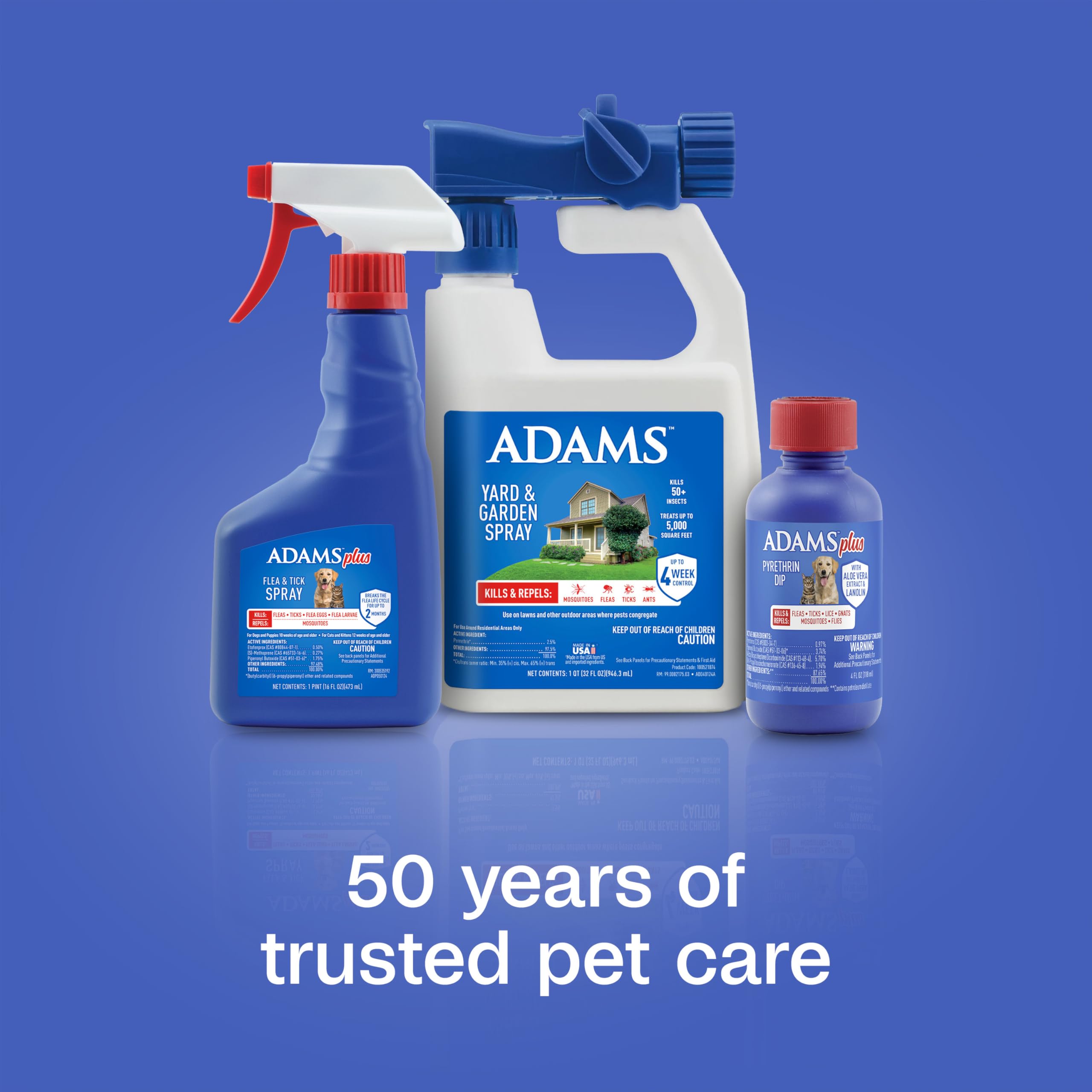 Aloe vera and lanolin visible in Adams Plus Pyrethrin Dip formulation