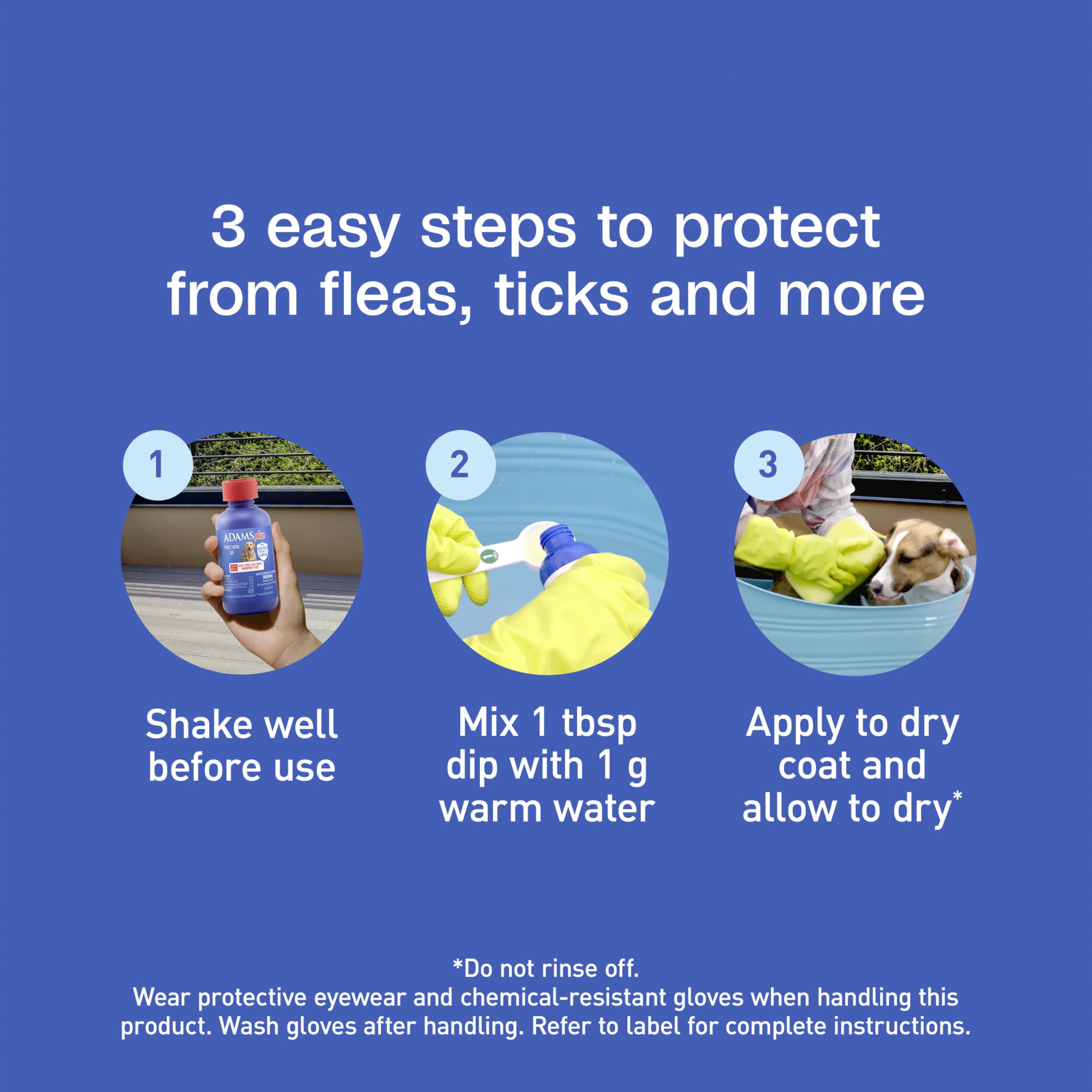 Complete pest control approach with Adams Plus Pyrethrin Dip for home care