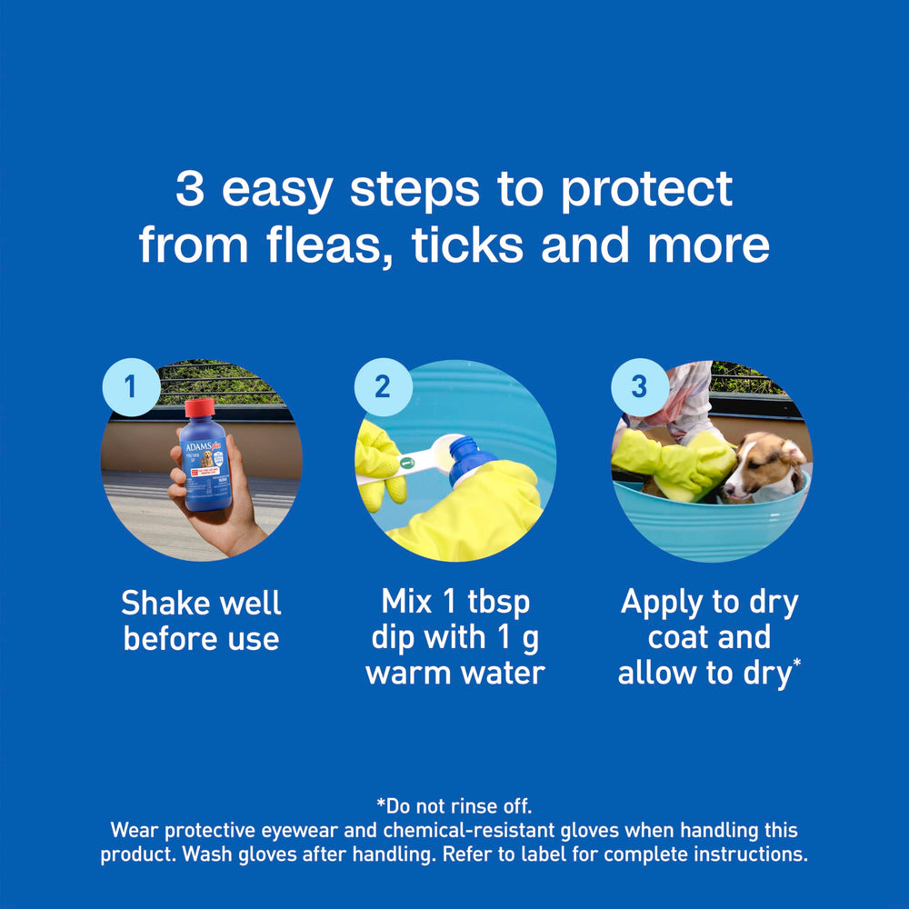 Complete pest control approach with Adams Plus Pyrethrin Dip for home care