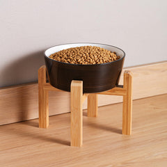 Addggo ceramic dog bowl close-up showing smooth glaze resisting odors and stains.