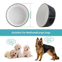Addggo elevated bowl with wide mouth demonstrates easy loading of dry or wet foods.