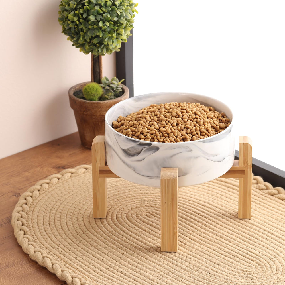 Dishwasher-safe Addggo elevated ceramic bowl being cleaned