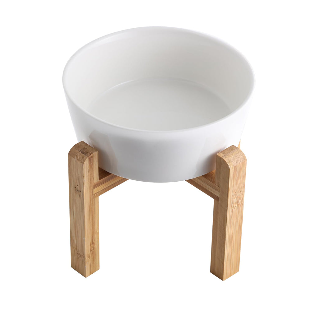 Addggo elevated ceramic dog bowl with stand improves accessibility during meals.