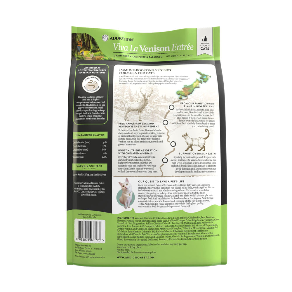 Addiction Viva Venison grain-free formula aids weight management and steady energy