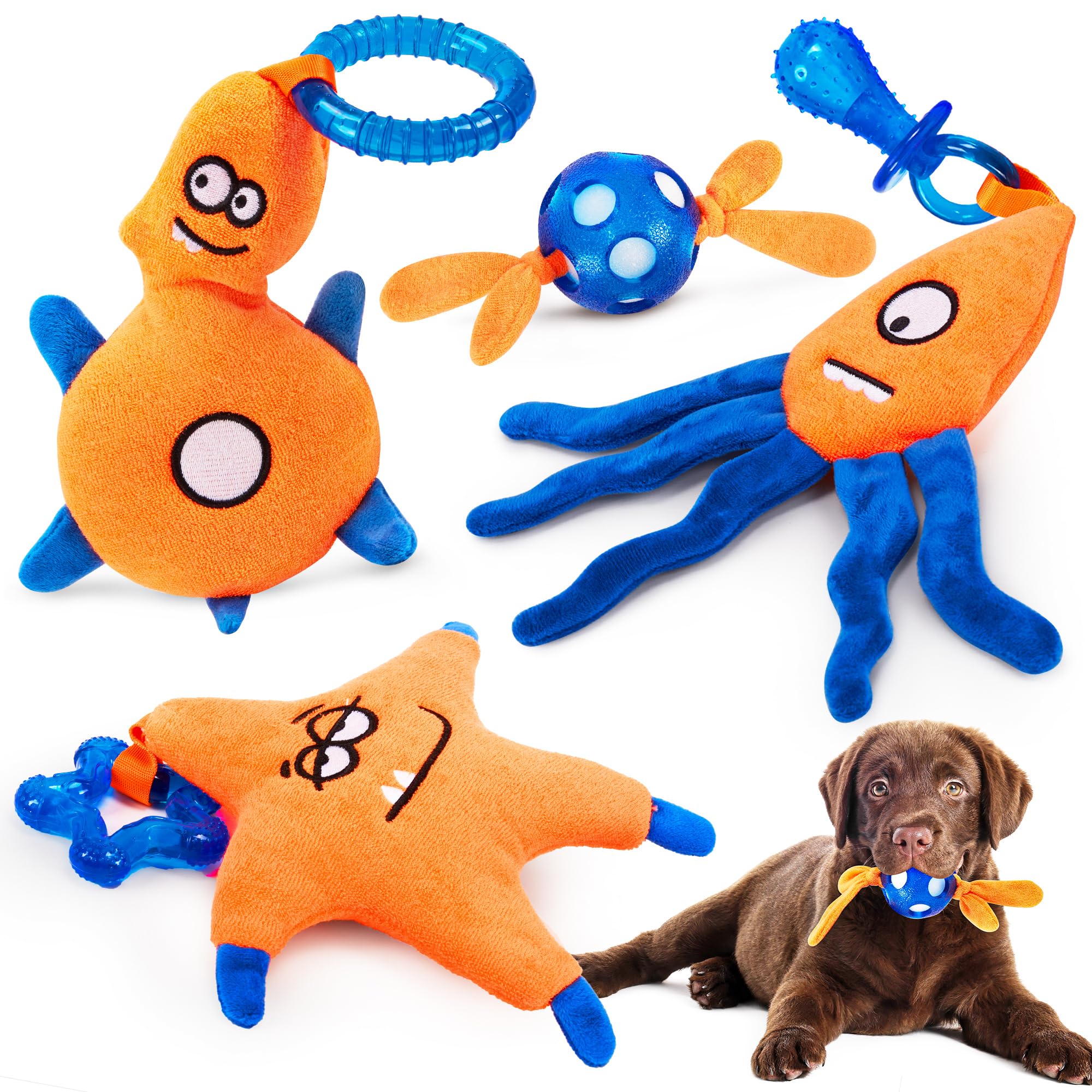 ADDPETS 4-pack puppy teething toys ready for freezing to soothe gums