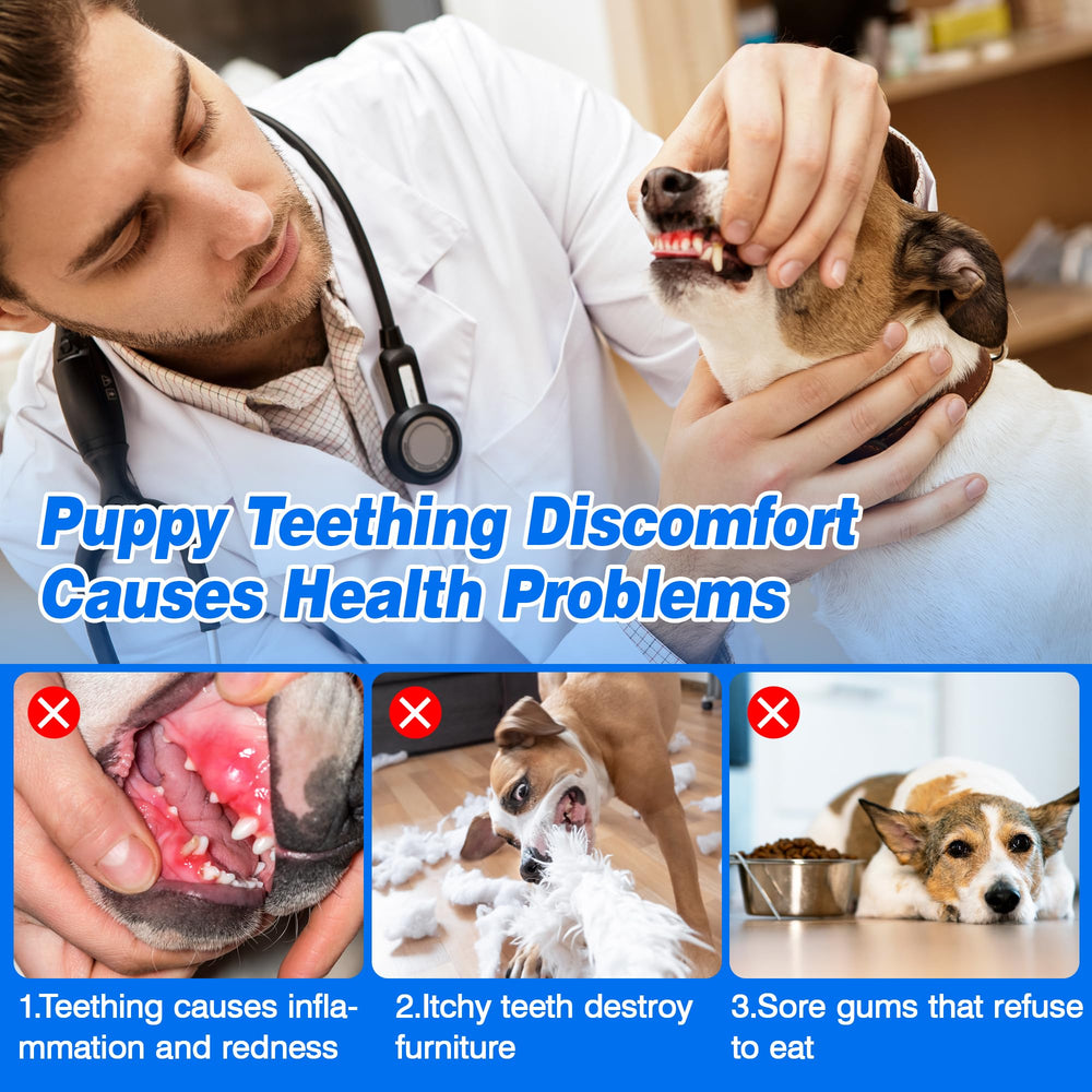 ADDPETS fillable teething rings for puppies enabling water-filled cooling during chew sessions.