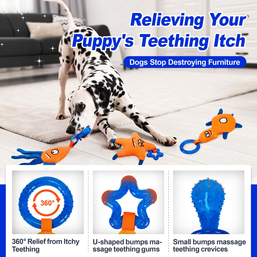 ADDPETS puppy chew toys with varied textures for 360-degree relief