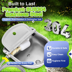 Ademon stainless steel bowl offers durable, easy-clean design for livestock