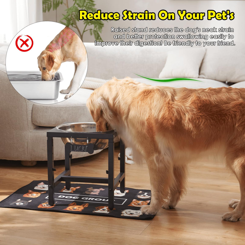 ADENGL adjustable height 13-18 inch design enables comfortable drinking for growing dogs.