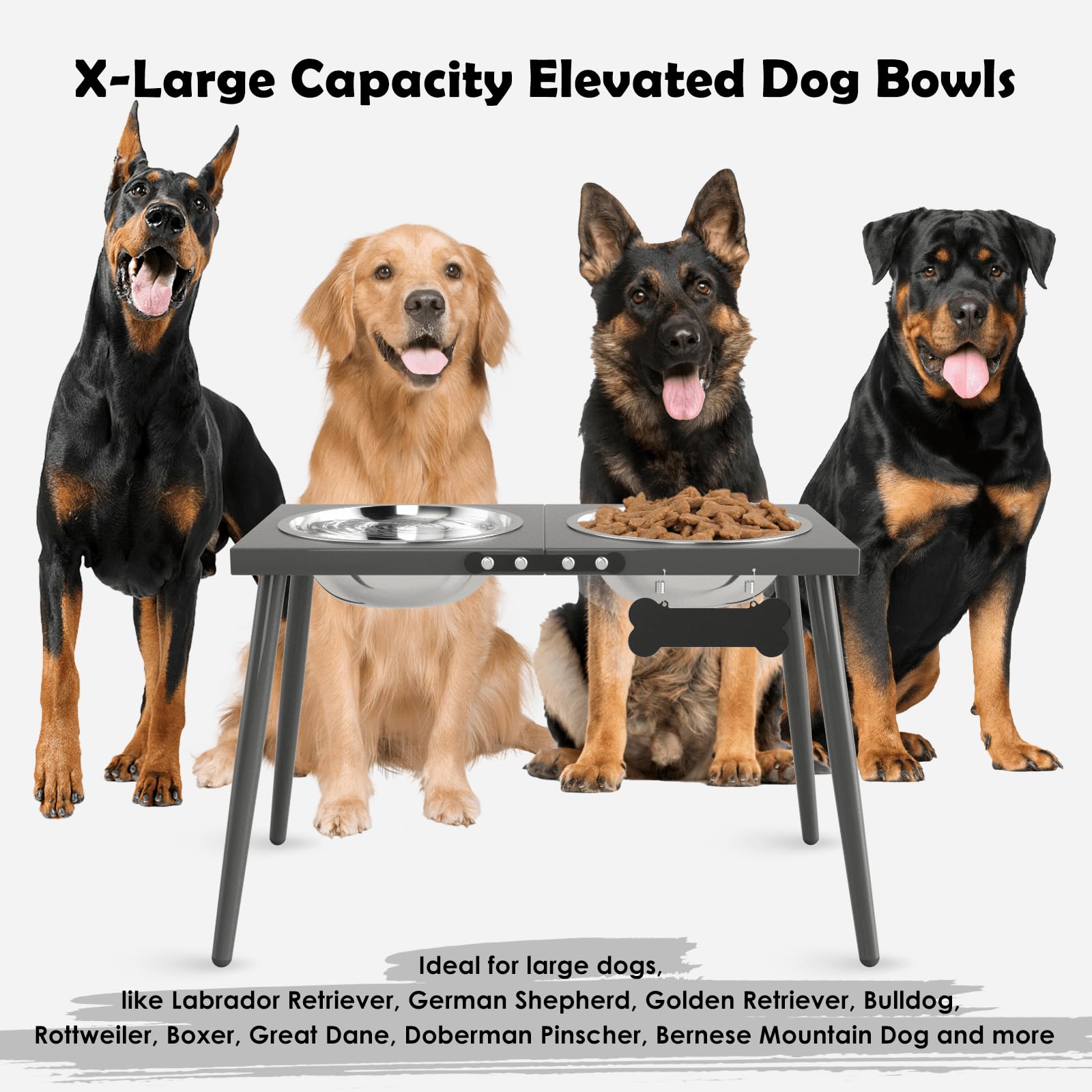 ADENGL 70oz bowls set showcased in gray for generous meals and fewer refills.
