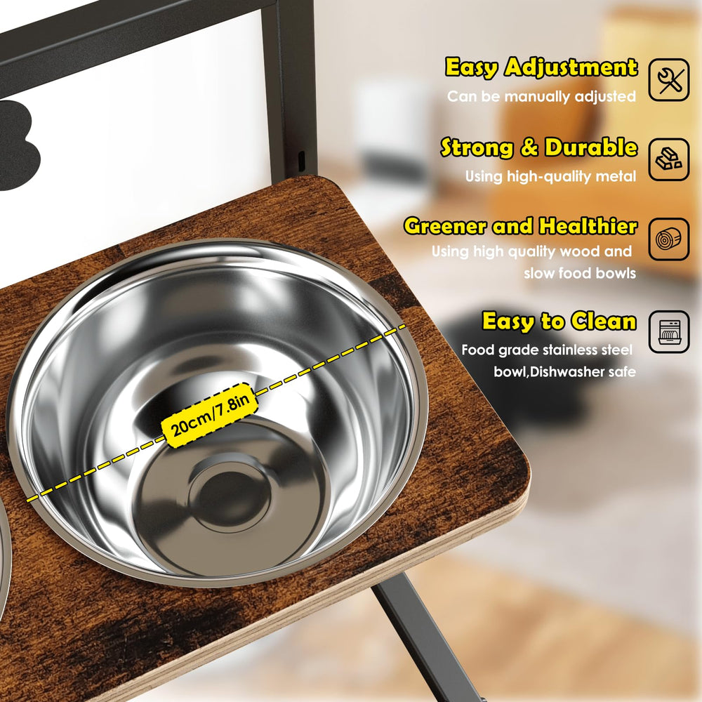 ADENGL 1.7L stainless steel bowls showcase easy-clean design for quick maintenance.
