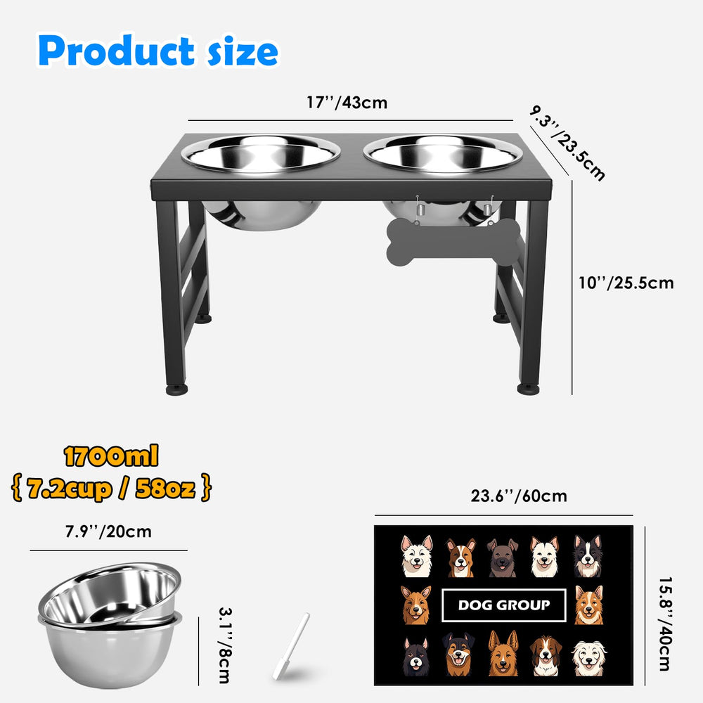 ADENGL dog feeder bowls 58oz set highlights large capacity and easy cleaning