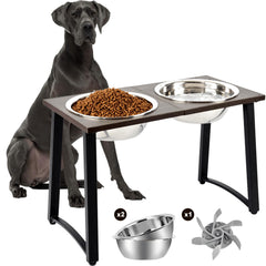 ADENGL elevated dog bowls on a sturdy stand for large breeds.