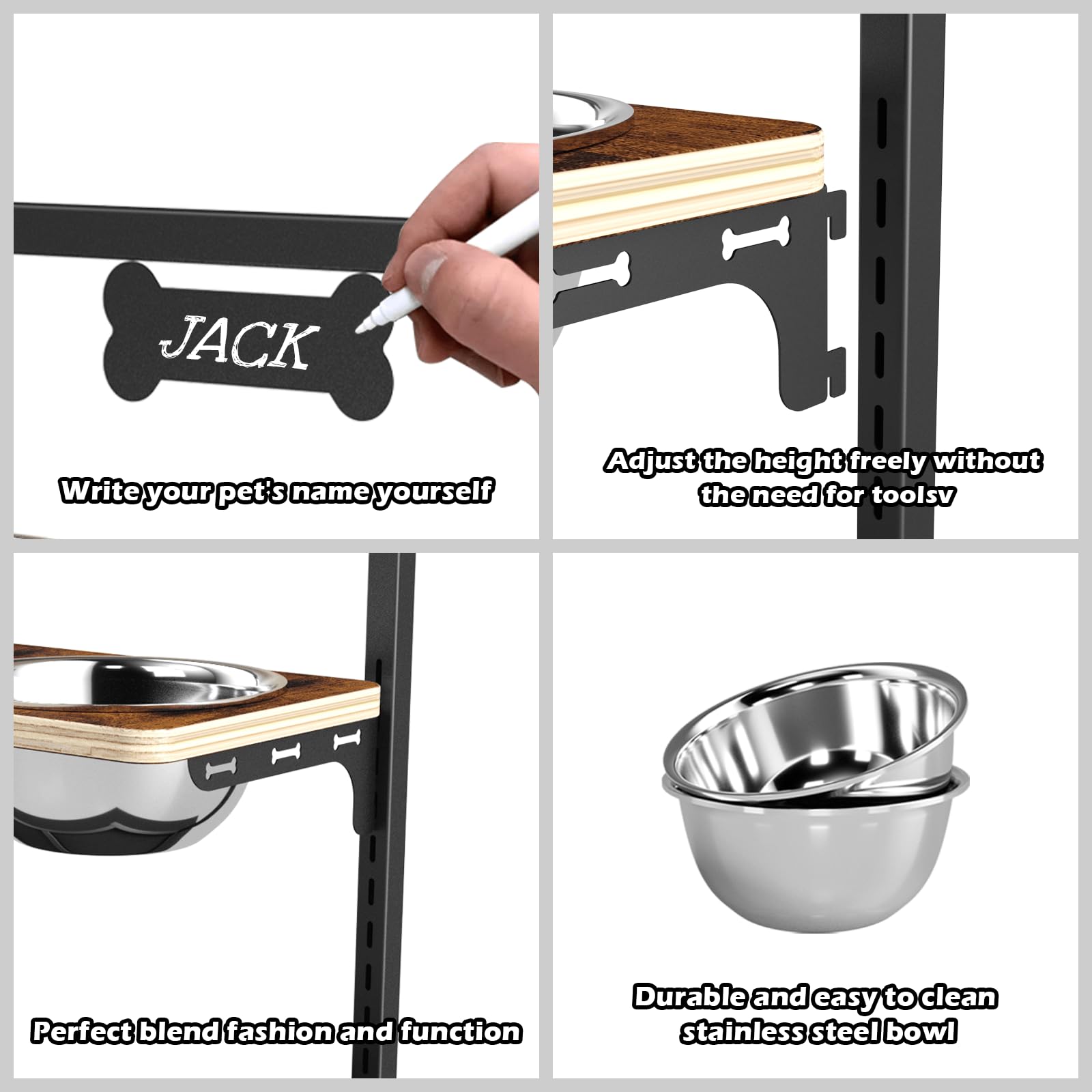ADENGL height-adjustment mechanism shown across nine levels for tailored feeding height.