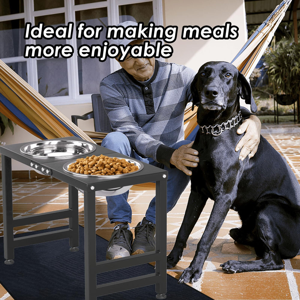 ADENGL large-breed feeding setup reduces mess and supports comfortable dining.