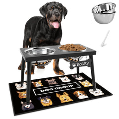 ADENGL metal raised dog bowl stand improves feeding height for large dogs.