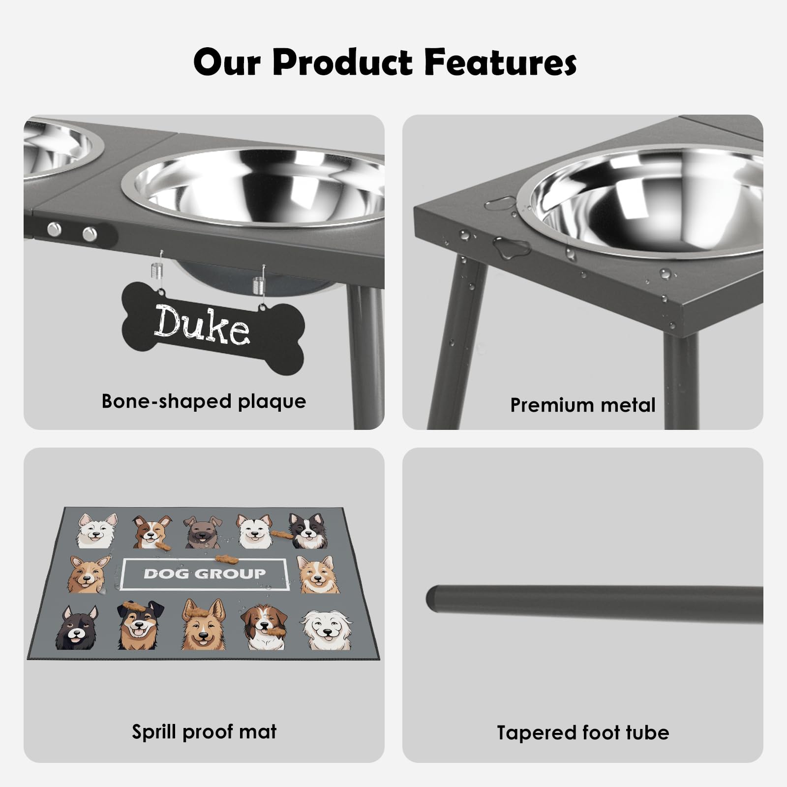 ADENGL non-slip feet on the stand prevent tipping during meals.