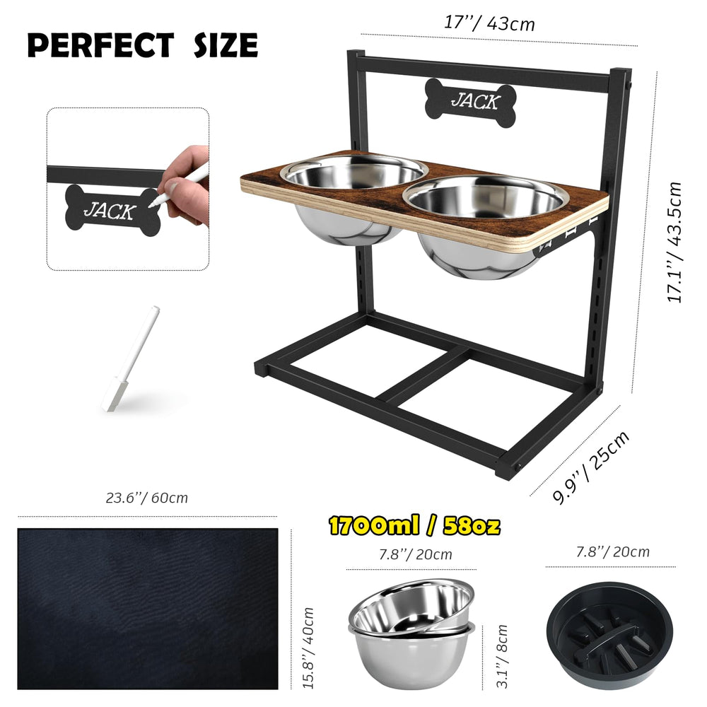 ADENGL raised bowl stand with nonslip pad keeps bowls stable during meals.