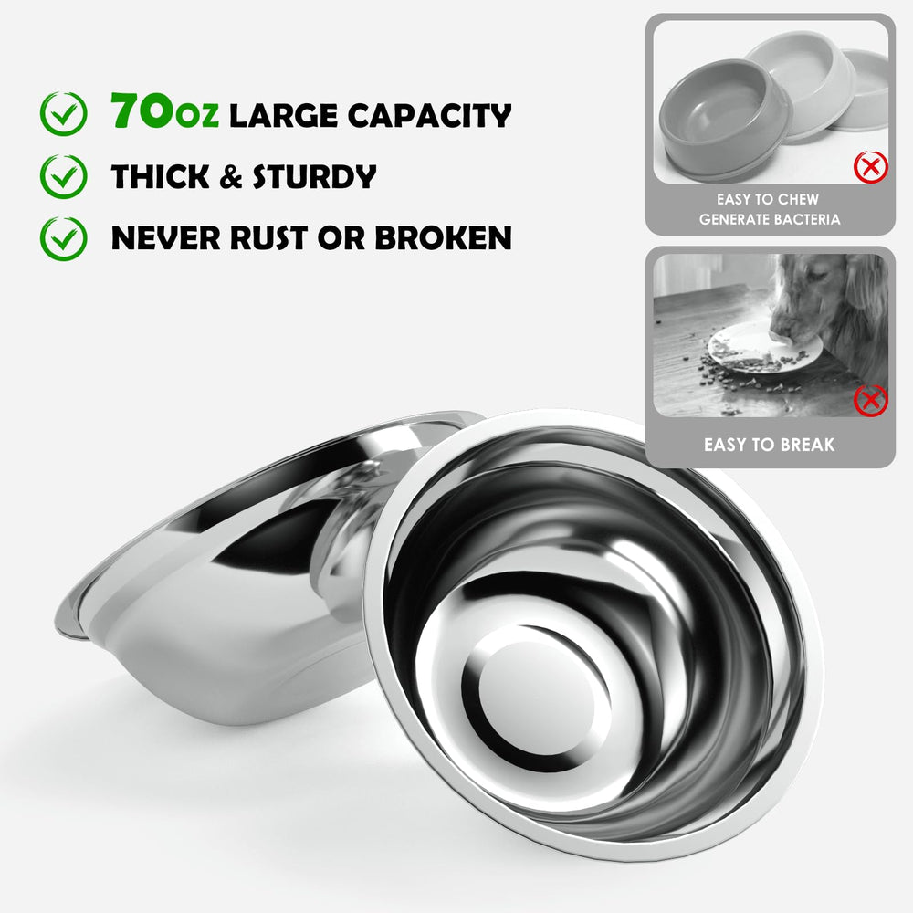 ADENGL included bowls and elevated setup enable easy mealtime in gray.