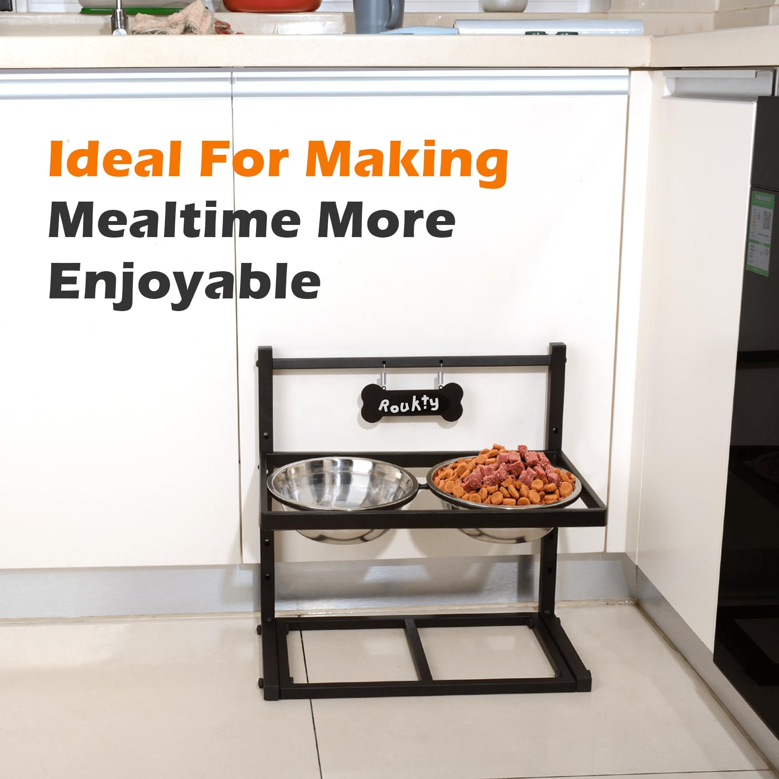 ADENGL elevated bowls fit medium to large dogs for comfortable dining