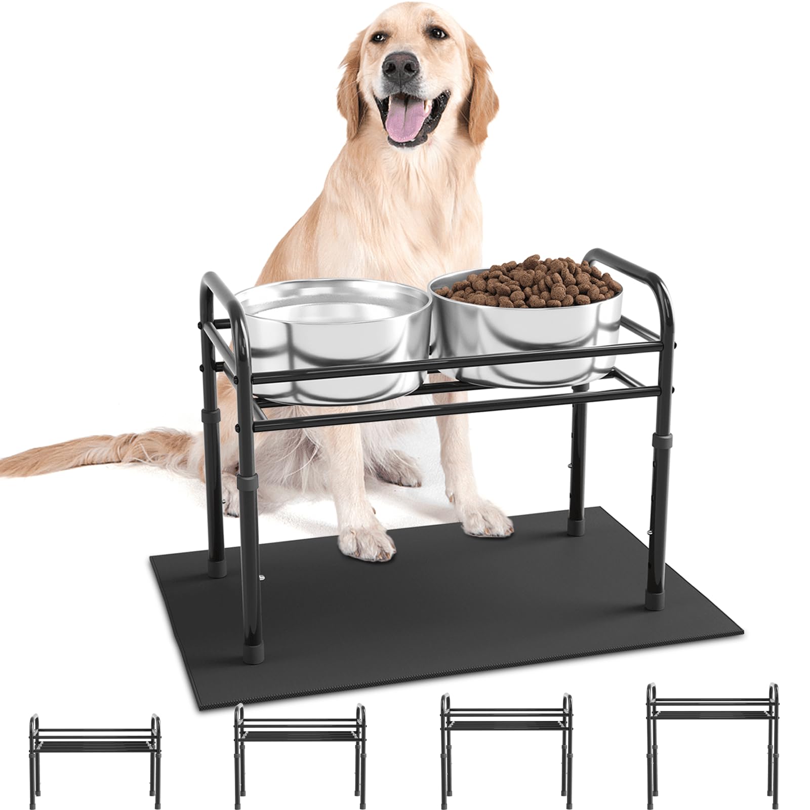 ADENGL raised dog bowl stand suitable for indoor or outdoor use.