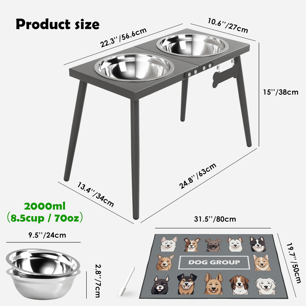 ADENGL splash-proof mat in gray keeps the feeding area clean.
