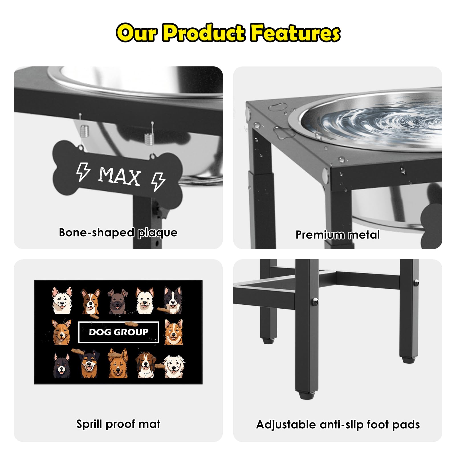 ADENGL stainless steel bowl resists rust and cleans easily after meals.