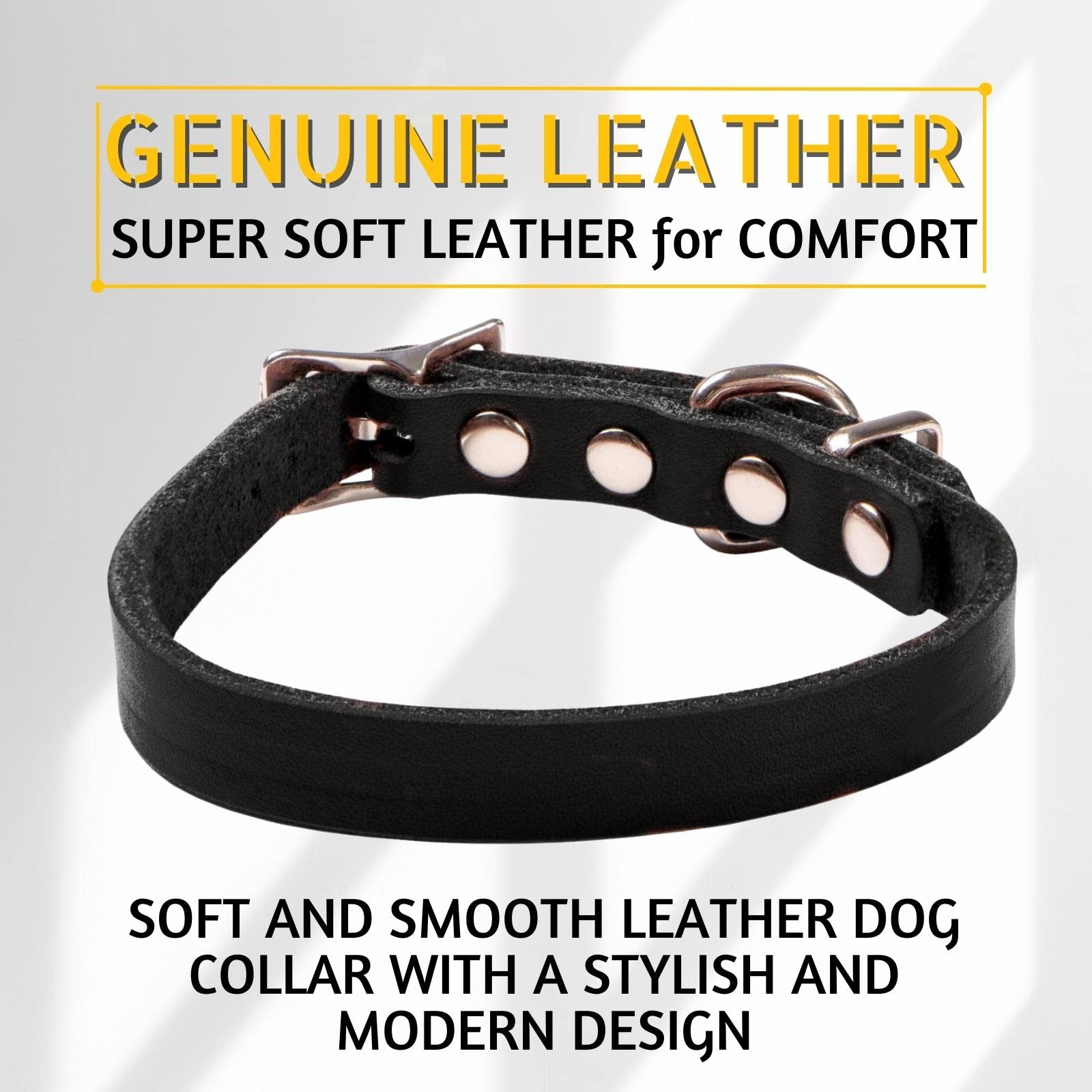 ADITYNA black leather dog collar handmade-detail showcases artisanal craftsmanship and durability.