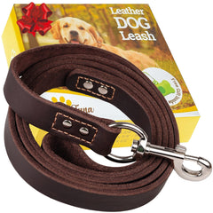 ADITYNA Leather Dog Leash closeup of premium leather texture for durable daily walks