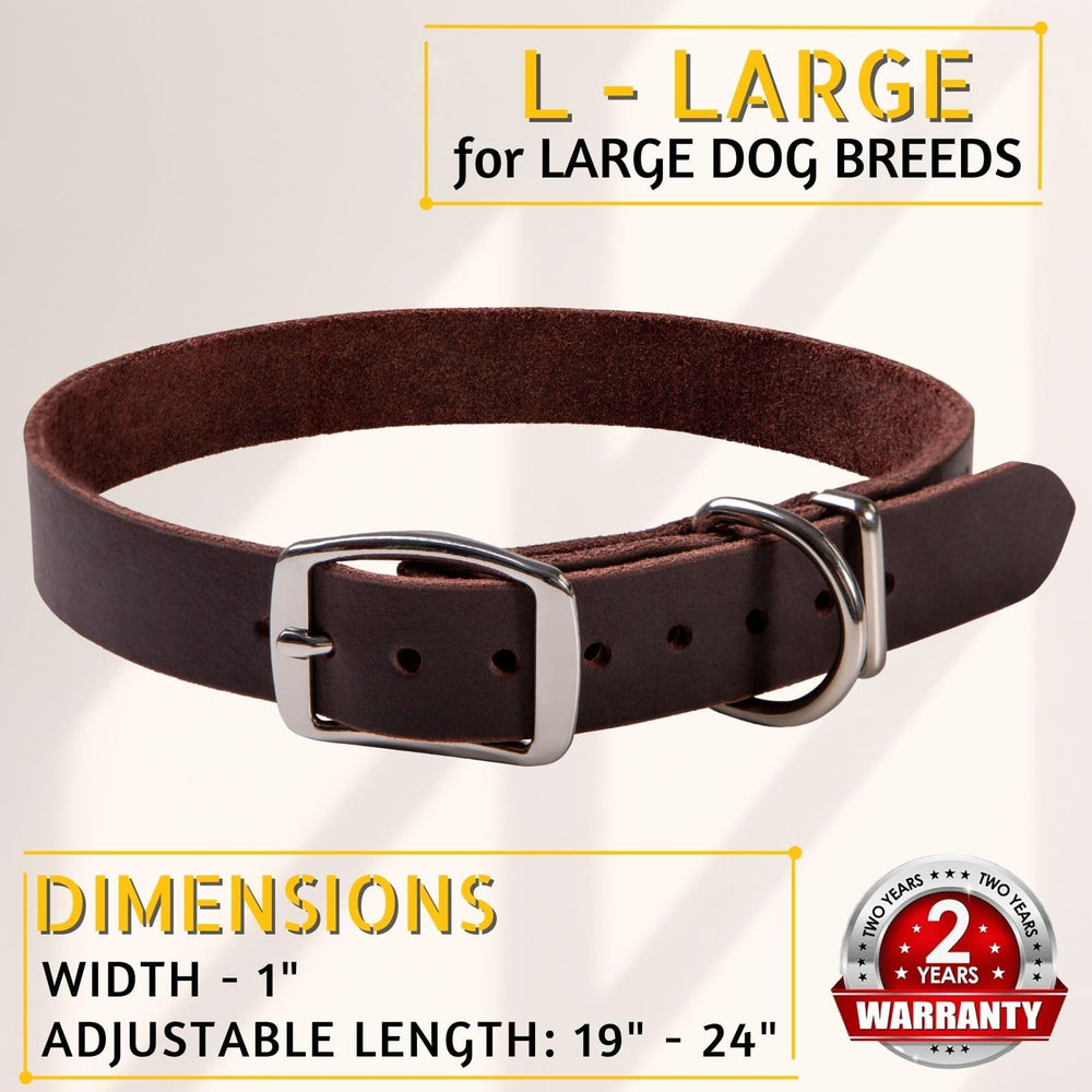 ADITYNA Leather Dog Collar handmade-detail highlights craftsmanship and fit for large breeds