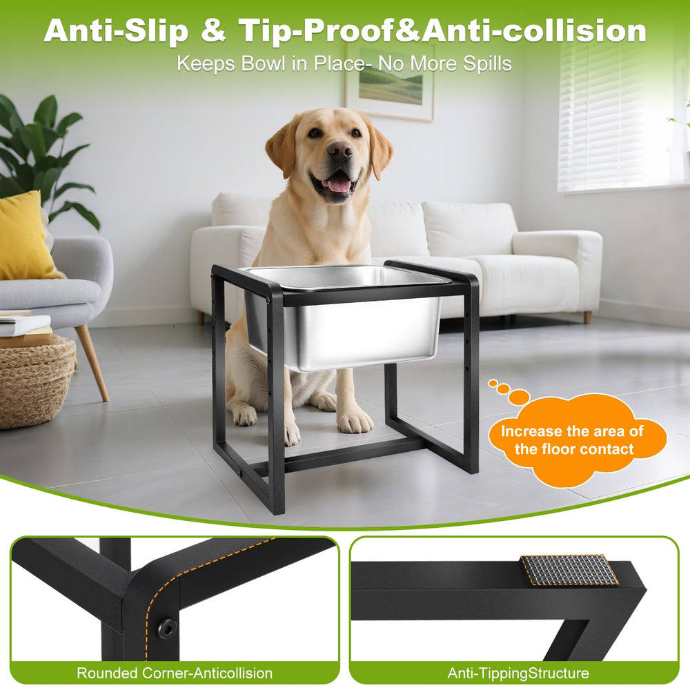 Adjustable Height Elevated Dog Water Bowl 12-inch height ideal for large dogs.