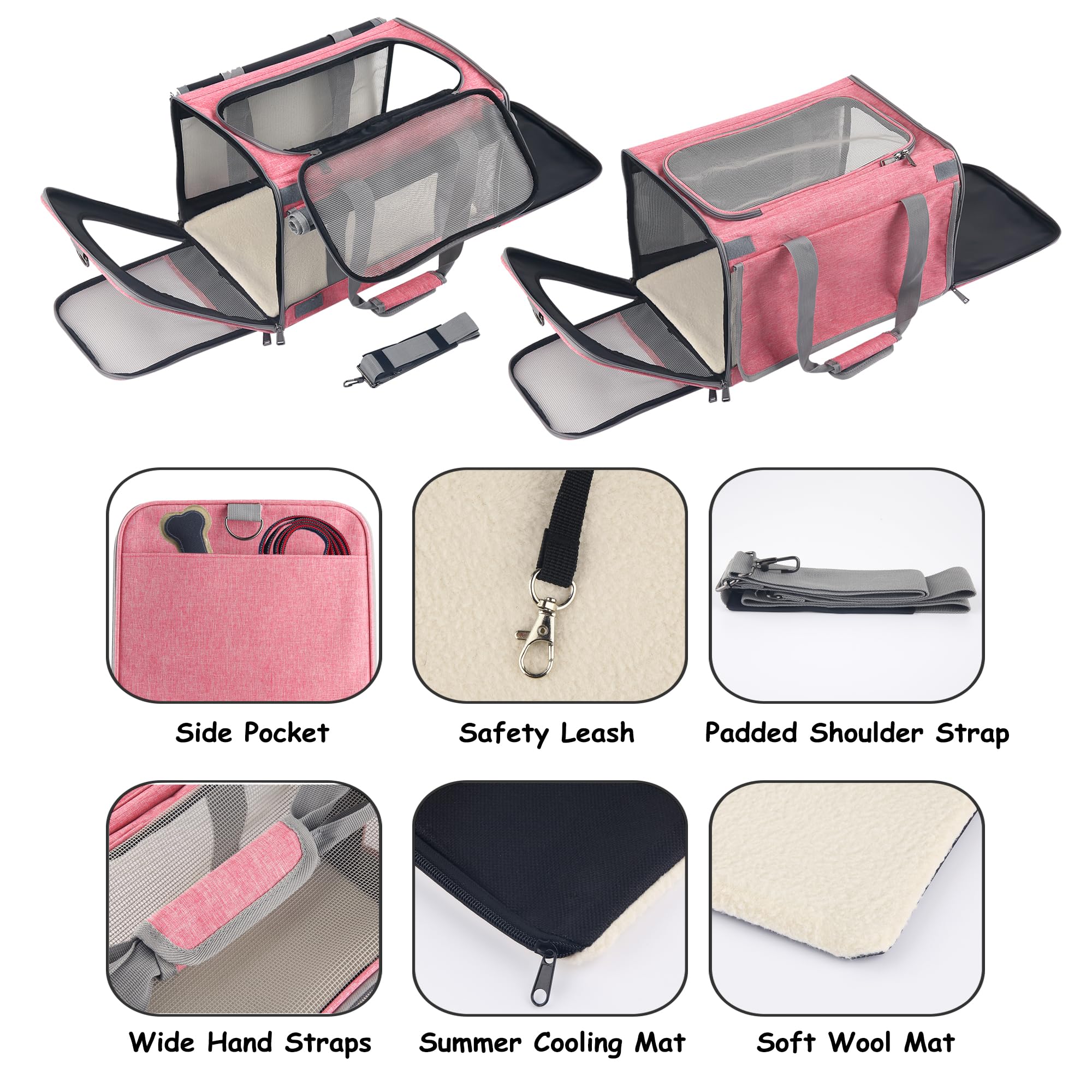 Adkyop carrier with roller blinds offering privacy during travel.
