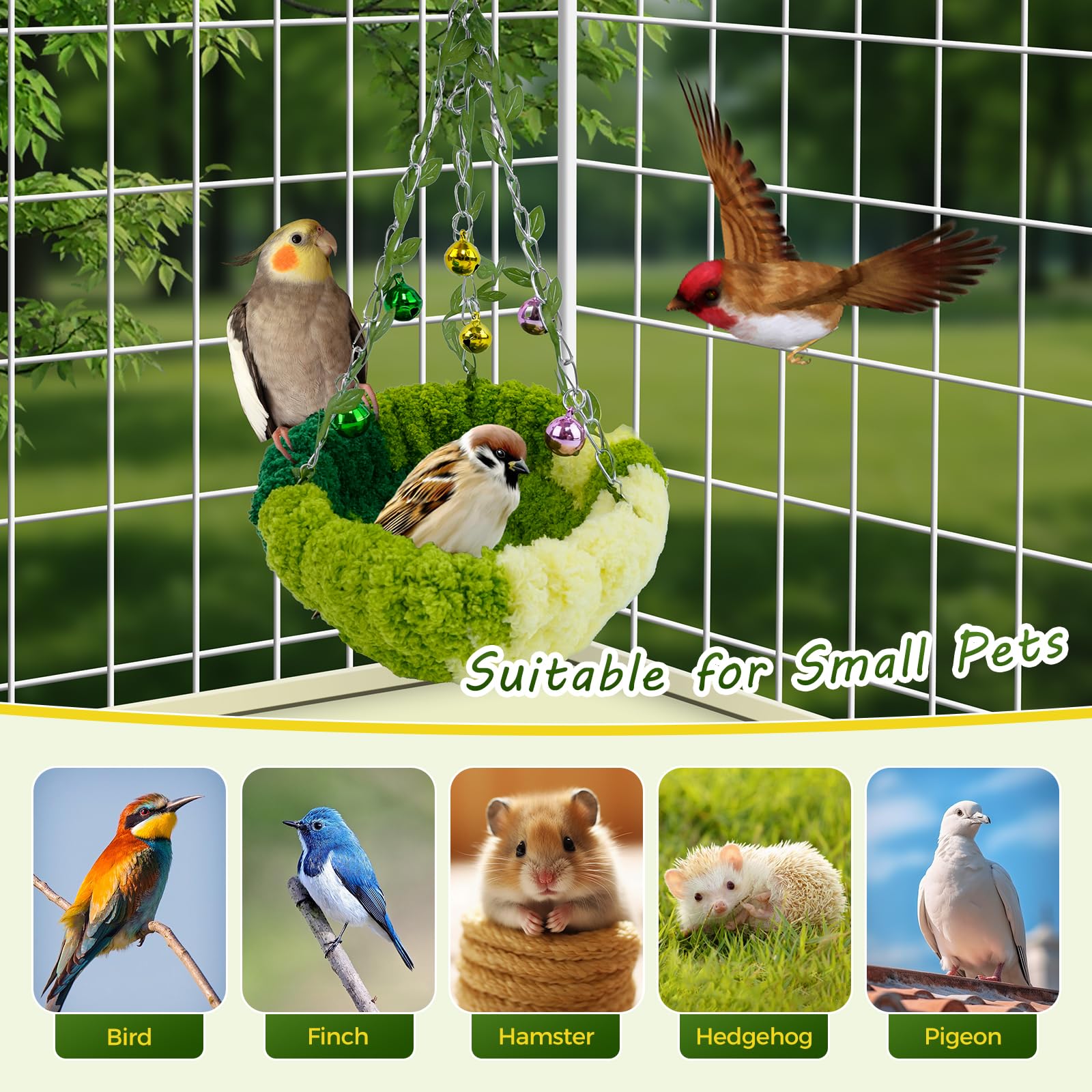 Admaison compact nest fits cages and travel setups for calm rest.