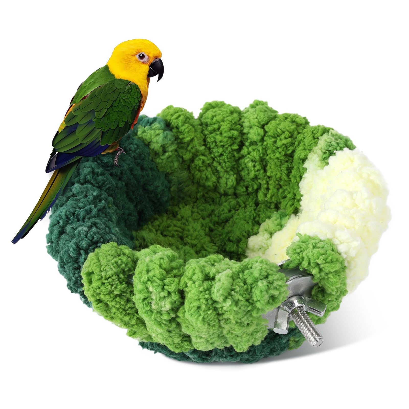 Admaison bird nest cage green front view showing cozy resting space for small birds