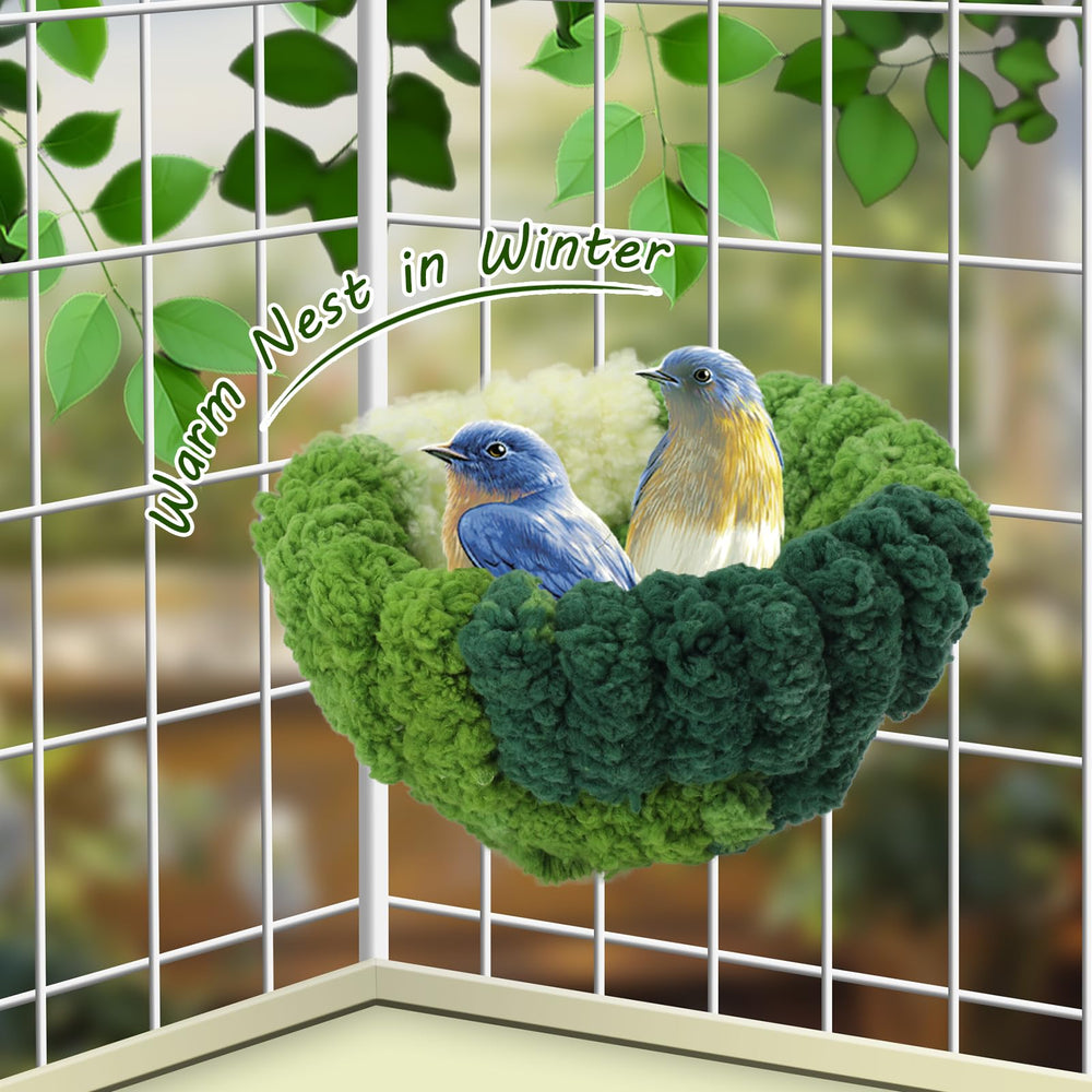 Admaison bird nest interior with hay and feathers illustrates natural nesting and comfort